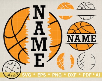 Basketball Name SVG Clipart for Cricut, Basketball Team SVG, Basketball Cut File, Basketball Template, Basketball Mom SVG, Digital download