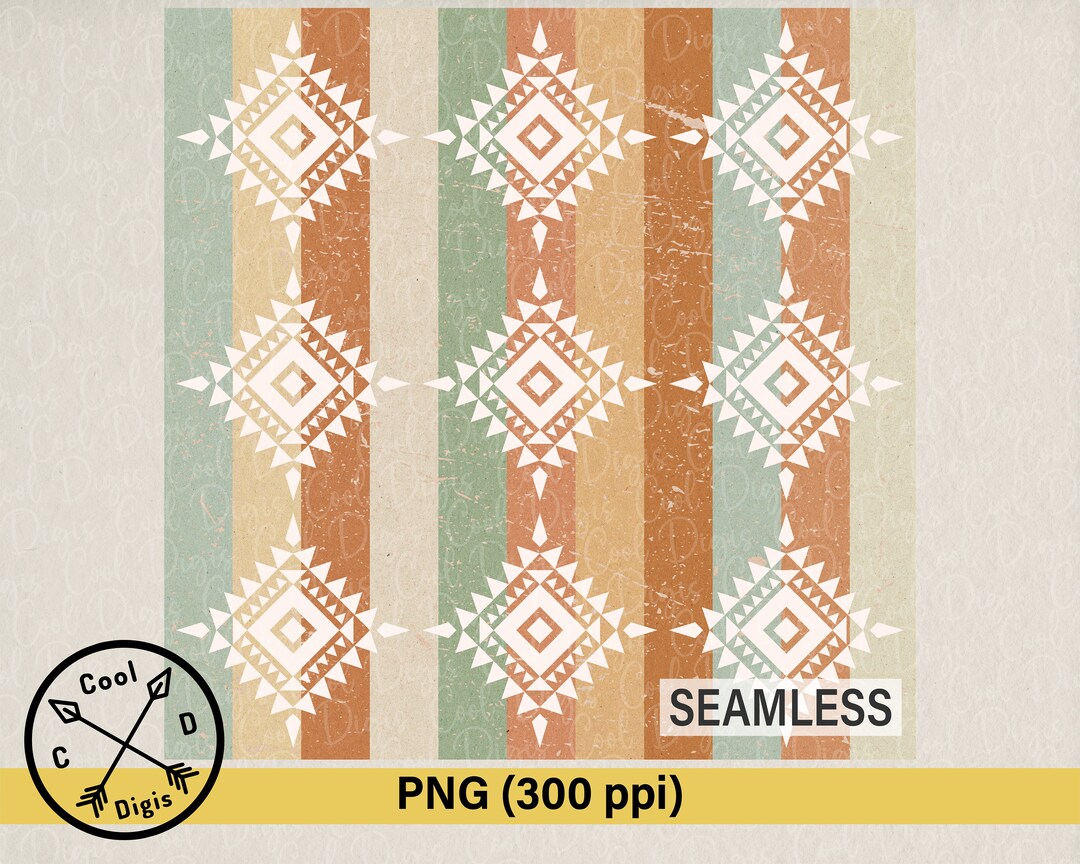 Boho Seamless Aztec Pattern Western PNG, Retro Background, Digital ...