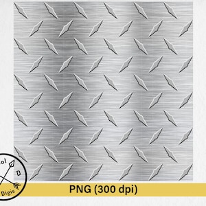 Stal nierdzewna PNG - Tło z płytą diamentową bezszwowe PNG - Wzór diamentowy ze stali bez końca, cyfrowe pobieranie Metalowa płyta diamentowa
