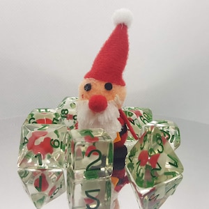 Santa Hat Dice - Polyhedral DnD Dice, Perfect for TTRPG
