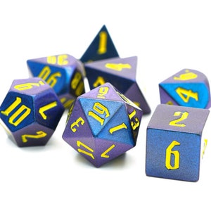 Iridescent Blue/Purple Dice - Polyhedral DnD Dice, Perfect for TTRPG