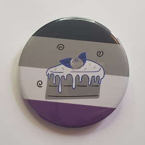 Asexual Cake - 58mm Pin Back Button Badge