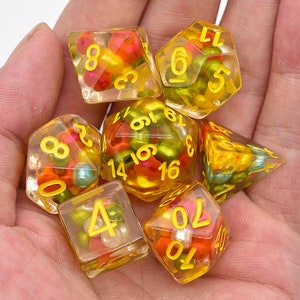 Fruit Salad Dice - Polyhedral DnD Dice, Perfect for TTRPG