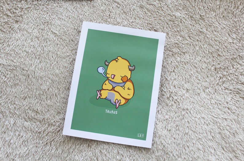 6 x 8 Aries - Virgo PEANUT ZODIAC PRINTS