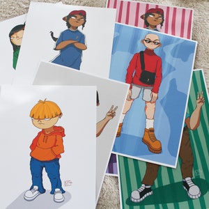 KIDS NEXT DOOR A4 Prints (Coloured Background)