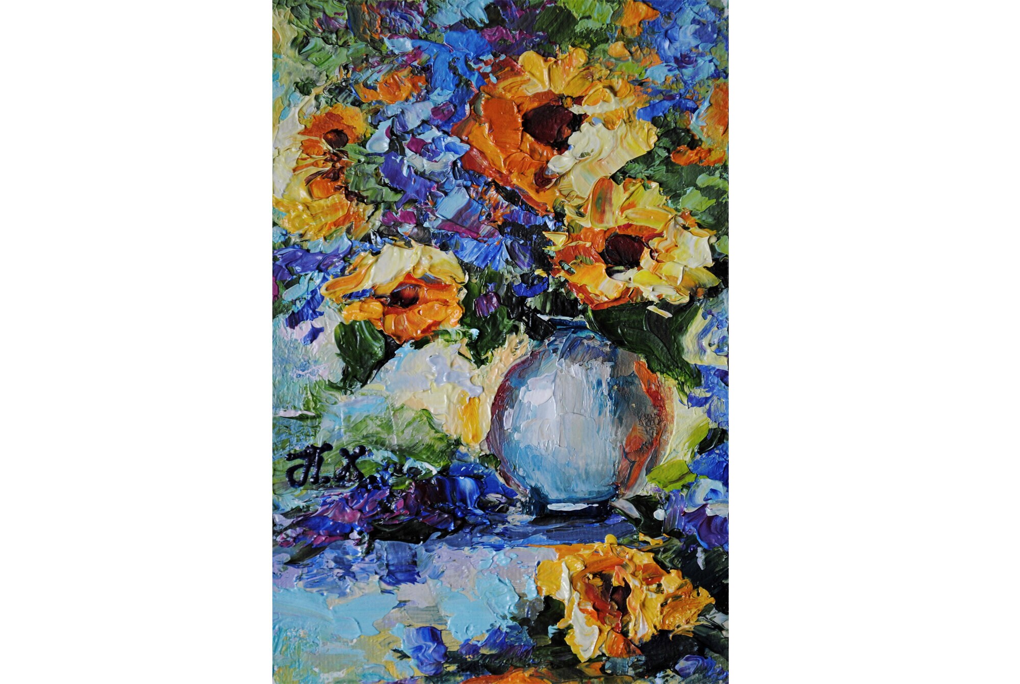 Oil Art & Collectibles Painting Sunflower Painting Flower Original ...