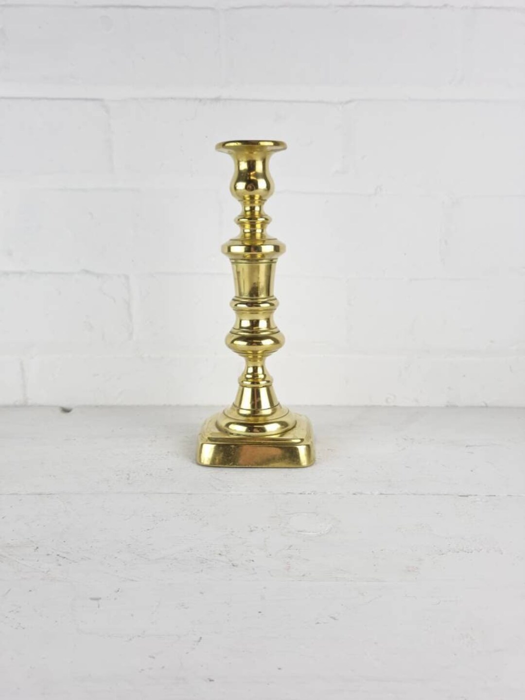 Victorian Brass Candlestick Large 'chunky' Brass Candle Holder Etsy