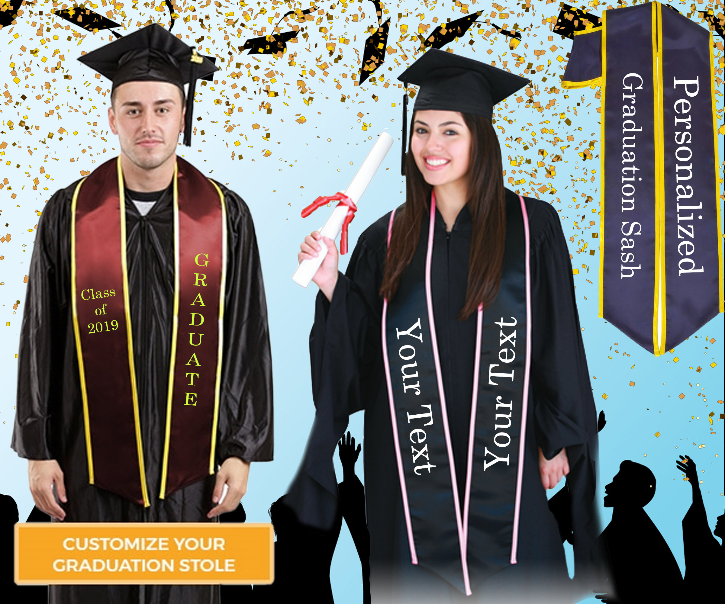 Customized Sash Graduation Sash Custom Sash Personalized Sash Etsy