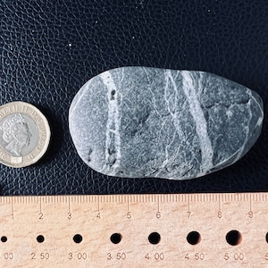 A Rare Black Celtic Wishing Stone With A Big White Circle On Stone Inside/Rare Stone/Natural Striped Rock/Spiritual Gift/Wishing Stone-75 image 8