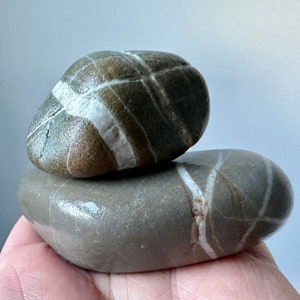 2 Powerful Heavy Wishing Stones - Irish Wishing Stone, Natural Stripped Pebbles, Rare pebbles, Zen Stone, Genuine Pebbles,Spiritual Gift - 8