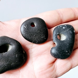 Any 3 Premium Celtic Hag Stones From Ireland & Scotland - Random Celtic Lucky Stone, Irish Hag Stone Amulet, Odin Stone,Pagan,Protection