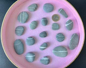 18 Unique Celtic Wishing Stones - Irish Wishing Stones, Natural Stripped Pebbles, Rare pebbles, Meditation Stone, Lucky rocks, lucky stones