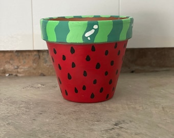 Cute Watermelon Terra Cotta Flower Pot