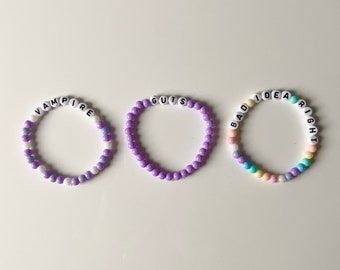 Beaded Olivia Rodrigo Guts Inspired Bracelet Bundle of 3 | Guts, Sour, Olivia Rodrigo, Guts World Tour, Vampire, OR, HSM