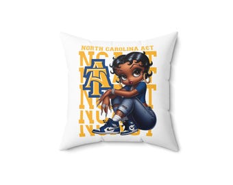 North Carolina A&T NCAT Pillow | Spun Polyester Square Pillow