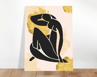 Becoming Gold | The Quiet Form Series | Minimalist Black Woman Wall Art Print