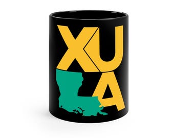 Caneca com o logotipo da Xavier University of Louisiana, caneca de café