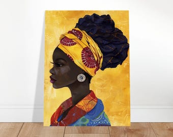 Sunborn Sovereign Afrocentric Wall Art | Black Woman Portrait Print | Art by the Andersons