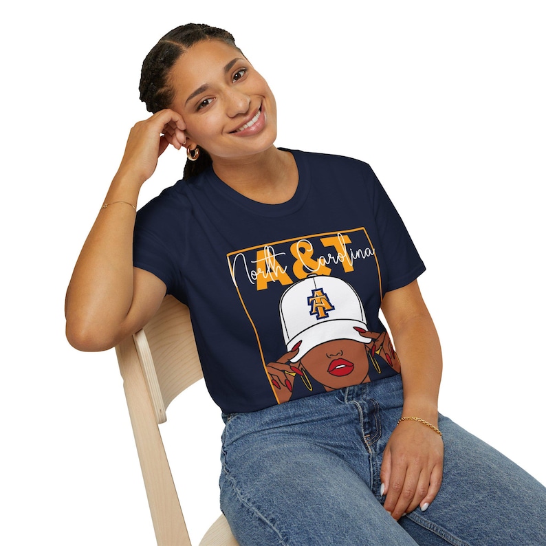 NCAT Aggies North Carolina AT Unisex Softstyle T-Shirt for College Students and Alumni, HBCU Pride Tee, Black History Month Shirt, 画像 1
