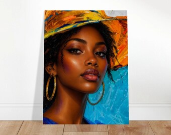 Crowned in Sunlight | Black Woman Portrait Wall Art Print