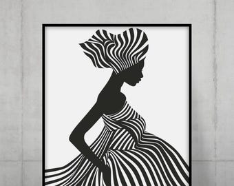Silhouette Noire | Black and White Feminine Wall Art | Art by the Andersons