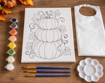 Fall Pumpkin Stack Paint Kit – DIY Canvas Art Set | Creative Craft Activity Gift