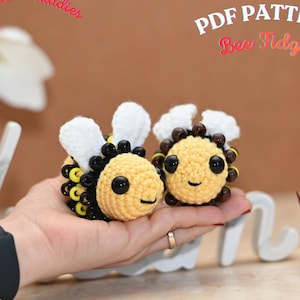 Crochet Bee Fidget Toy Pattern | No Sew Amigurumi (PDF Pattern)