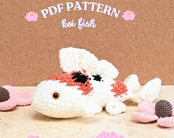 Koi Fish Crochet Pattern | No Sew Japanese Koi Amigurumi PDF