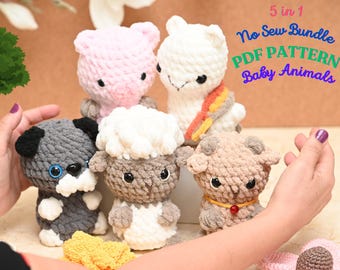 No Sew Farm Friends Crochet Pattern Bundle (PDF Patterns)