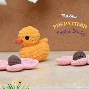 Rubber Ducky No Sew Crochet Pattern, Duck crochet pattern, No Sew Amigurumi Crochet Patterns,Crochet Pattern, Plushie Pattern, Ducky Crochet