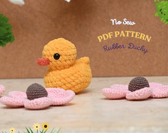 Gummiente No Sew Häkelanleitung, Ente Häkelanleitung, No Sew Amigurumi Häkelanleitungen, Häkelmuster, Plushie Pattern, Ducky Crochet