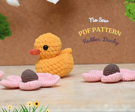 Rubber Ducky No Sew Crochet Pattern, Duck crochet pattern, No Sew Amigurumi Crochet Patterns,Crochet Pattern, Plushie Pattern, Ducky Crochet