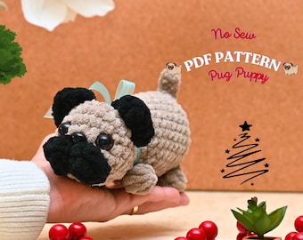 Mops Welpen No Sew Häkelanleitung, Hund Häkelanleitung, No Sew Amigurumi Häkelanleitungen, Häkelanleitung, Plushie Anleitung, Puppy häkeln