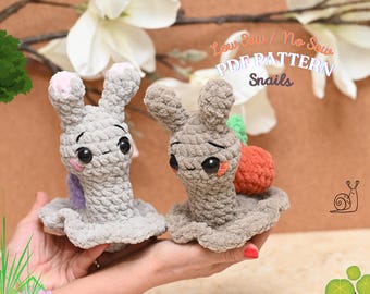 2in 1 Pumpkin Snail Crochet Pattern: No Sew Amigurumi (PDF Pattern)