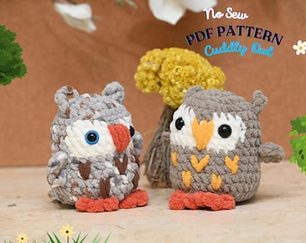 Patrón de crochet amigurumi de búho bebé: Peluche sin costura (patrón PDF)