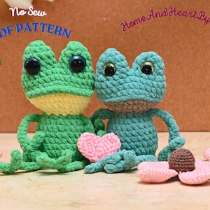 Froggy No Sew Crochet Pattern, Frog crochet pattern, No Sew Amigurumi Crochet Patterns,Crochet Pattern, Plushie Pattern, Frog Crochet