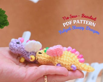No Sew Beaded Fidget Dragon Crochet Pattern | Sensory ASMR Toy | PDF in English