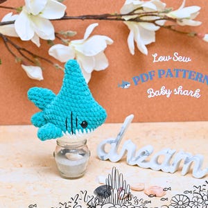 Baby Shark Crochet Pattern, shark crochet patterns, Low Sew Amigurumi Crochet Patterns, Crochet Pattern, Plushie Pattern, Aquatic Amigurumi