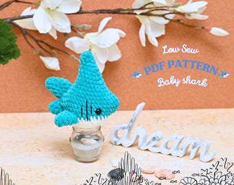 Baby Shark Amigurumi Häkelanleitung: Tief in die Höhe nähen (PDF-Muster)