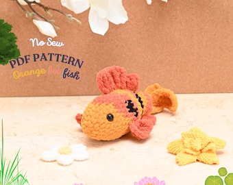 Patrón de pez koi naranja a crochet: Amigurumi sin costura (Patrón PDF)