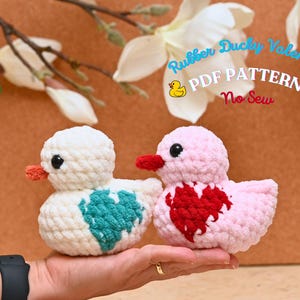 Valentine Rubber Ducky No Sew Crochet Pattern, Duck crochet pattern, No Sew Amigurumi Crochet Patterns,Crochet Pattern, Plushie Pattern