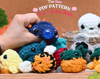 15-in-1 No-Sew Crochet Stress Ball Patterns | Amigurumi PDF Bundle
