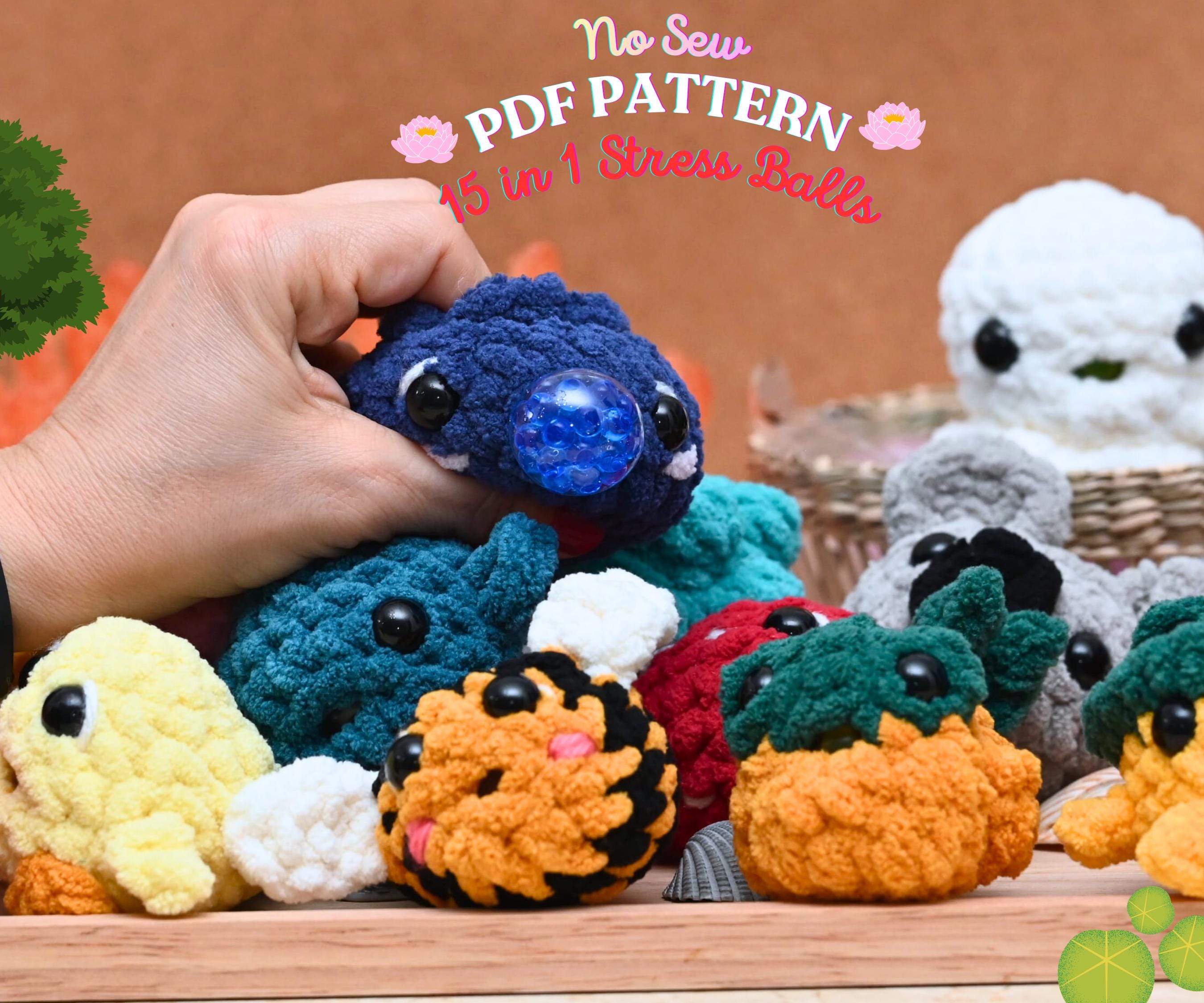 15-in-1 No Sew Crochet Pattern Bundle | 15 Min Market Prep Stress Ball