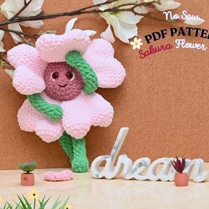 Sakura Baby Flower Doll No Sew Crochet Pattern, Plant crochet, Flower Decor, Crochet Pattern, Sakura crochet amigurumi, crochet flower doll