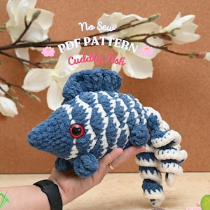 Cuddly Fish No Sew Crochet Pattern, Shell Scale Fish crochet pattern, No Sew Amigurumi Crochet Patterns, Crochet Pattern, Plushie Pattern