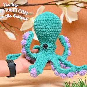 Octopus No Sew Crochet Pattern, Octopus crochet pattern, No Sew Amigurumi Crochet Patterns, Crochet Pattern, Plushie Pattern, ocean plushie