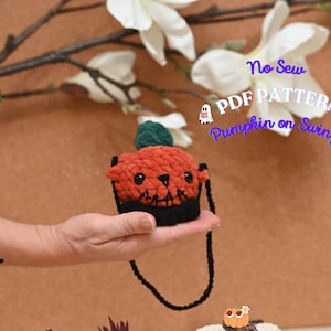 Pumpkin On Swing Crochet Pattern, Halloween Crochet Pattern, Car Hanging Crochet Pattern, Pumpkin Crochet Pattern, No Sew Crochet