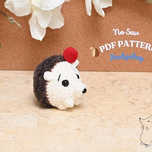 Hedgehog No Sew Crochet Pattern, Hedgehog crochet pattern, No Sew Amigurumi Crochet Patterns, Crochet Pattern, Plushie Pattern