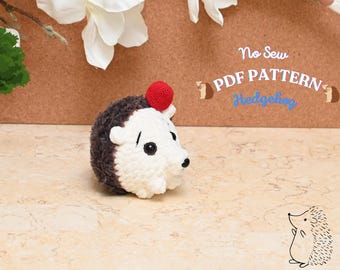 No Sew Crochet Hedgehog Pattern: 30 minute  Amigurumi Plushie (PDF Pattern)