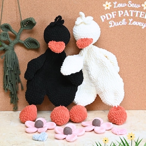 No Sew Duck Lovey Crochet Pattern, Lovey Amigurumi Duck Pattern, Crochet Stuffed Animal Pattern for Beginners, No sew Amigurumi duck